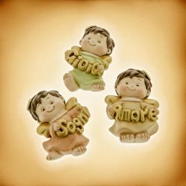 MAGNETI BATTESIMO CON ANGELI COLORATI SOGNI AMORE E GIOIA