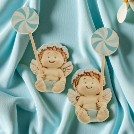 MAGNETI ANGIOLETTO CON GIRANDOLA PENSIERINI NASCITA BIMBO ECONOMICI