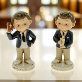 STATUINE BIMBO COMUNIONE PENSIERINI ORIGINALI CONFETTATA