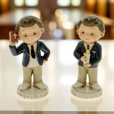 STATUINE BIMBO COMUNIONE PENSIERINI ORIGINALI CONFETTATA