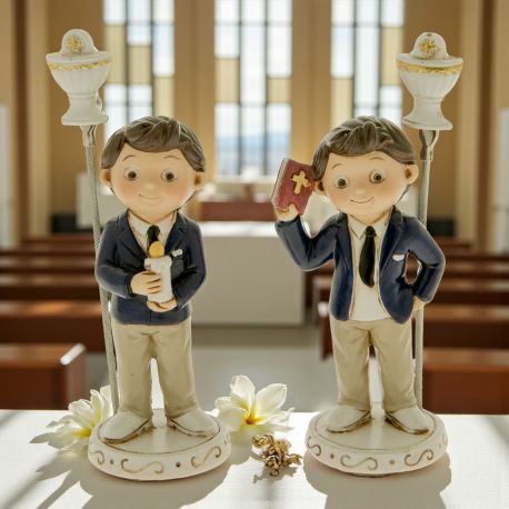MEMOCLIP PRIMA COMUNIONE MASCHIO STATUETTE IN RESINA OFFERTA