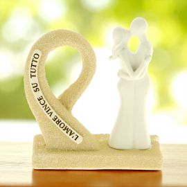 RIPRODUZIONE ARTISTICA SPOSI STILIZZATI SCULTURA BOMBONIERE NOZZE