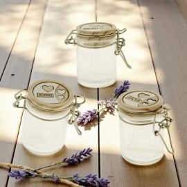 BARATTOLI ERMETICI CON TAPPO IN LEGNO DECORATO CONFETTATE ORIGINALI