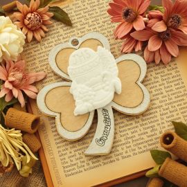 GESSETTI A FORMA DI CALICE CON TRIFOGLIO IN LEGNO ACCESSORI BOMBONIERE COMUNIONE