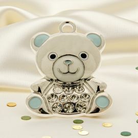 ORSETTI IN ZAMA CON DETTAGLI CELESTI CHARM APPLICAZIONI CONFETTATA