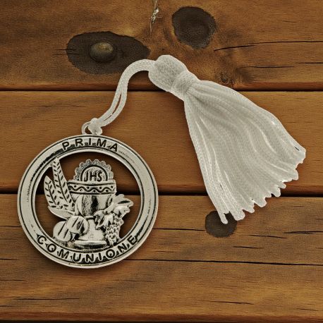CIONDOLI MEDAGLIONI PRIMA COMUNIONE CON SIMBOLI CONFETTATE ORIGINALI