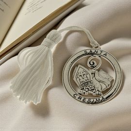 CHARMS SIMBOLI CRESIMA CON NAPPINA BIANCA E SCRITTA BOMBONIERE FAI DA TE