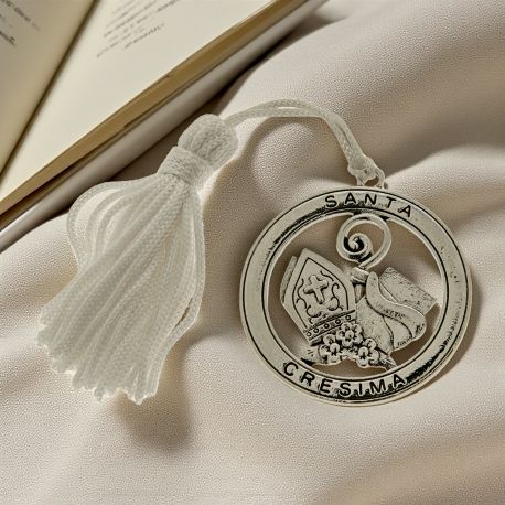 CHARMS SIMBOLI CRESIMA CON NAPPINA BIANCA E SCRITTA BOMBONIERE FAI DA TE