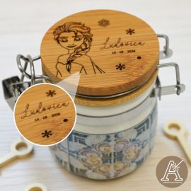 BARATTOLINO ERMETICO PERSONAGGIO DISNEY "FROZEN" PERSONALIZZABILE CON NOME E DATA