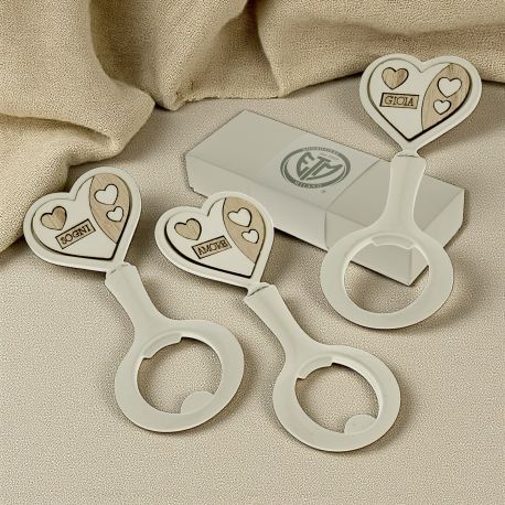APRIBOTTIGLIE CUORE IN LEGNO BOMBONIERE UTILI ED ECONOMICHE