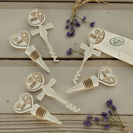 TAPPO E CAVATAPPI PER VINO SET BOMBONIERE UTILI ED ECONOMICHE