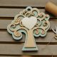 DECORAZIONI LEGNO ALBERO DELLA VITA CELESTI GESSETTO CUORE