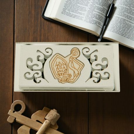 DECORAZIONI CON INSERTO IN LEGNO SIMBOLI CRESIMA CONFETTATE ECONOMICHE