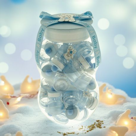 1 MAXI BIBERON + 30 MINI PORTACONFETTI NASCITA BAMBINO