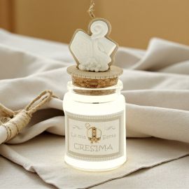 BARATTOLI PER CONFETTI CON TAPPO IN SUGHERO E GESSETTO CRESIMA BOMBONIERE ECONOMICHE