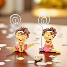 MEMO CLIP PORTA FOTO GINNASTA - SEGNA POSTO BATTESIMO O COMUNIONE CON TEMA DANZA