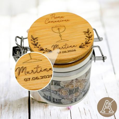 BARATTOLINO ELEGANTE IN CERAMICA PERSONALIZZATO PER PRIMA COMUNIONE