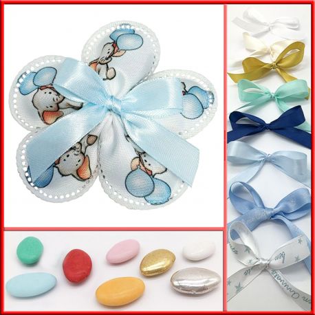 SACCHETTI NASCITE A FORMA DI FIORE STAMPA ELEFANTINO ROSA PORTACONFETTI ORIGINALE MADE IN ITALY PERSONALIZZATO FURLANIS 2020