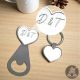 SET STAPPA BOTTIGLIE E PORTACHIAVI CON CUORE IDEE BOMBONIERE MATRIMONIO PERSONALIZZABILE