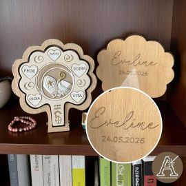 BOMBONIERA SACRA: ALBERO DELLA VITA IN LEGNO SIMBOLI CRESIMA PERSONALIZZABILE