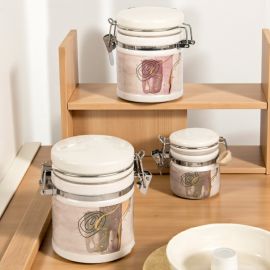 BARATTOLI PER CONFETTI CHIUSURA ERMETICA CON DECORAZIONI ASTRATTE