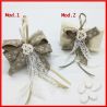 FIOCCO PORTACONFETTI JUTA E TULLE IDEE SEGNAPOSTO MATRIMONIO COMUNIONE SHABBY CHIC