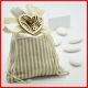 PORTACONFETTI A RIGHE CUORE "LOVE" SACCHETTINI MATRIMONIO SHABBY CHIC AVANA