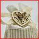 PORTACONFETTI A RIGHE CUORE "LOVE" SACCHETTINI MATRIMONIO SHABBY CHIC AVANA