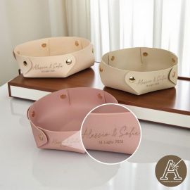 SVUOTATASCHE ROTONDO CON BOTTONI REGALO ORIGINALE MATRIMONIO PERSONALIZZABILE