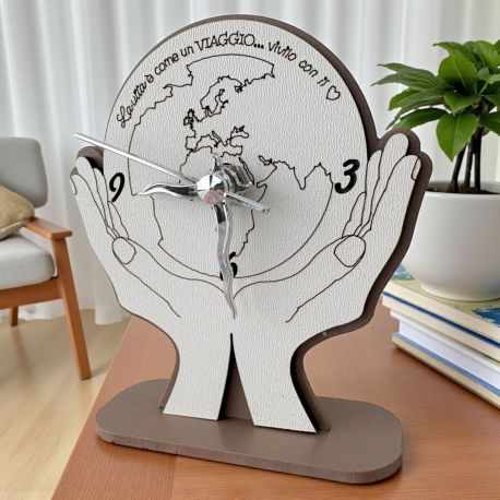 OROLOGIO TONDO CON PLANISFERO BOMBONIERA VIAGGIO UNICA PER MATRIMONIO E ANNIVERSARIO