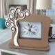 OROLOGIO SVEGLIA CON NUMERI ROMANI CON ALBERO DELLA VITA BIANCO PER MATRIMONIO