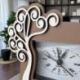 OROLOGIO SVEGLIA CON NUMERI ROMANI CON ALBERO DELLA VITA BIANCO PER MATRIMONIO