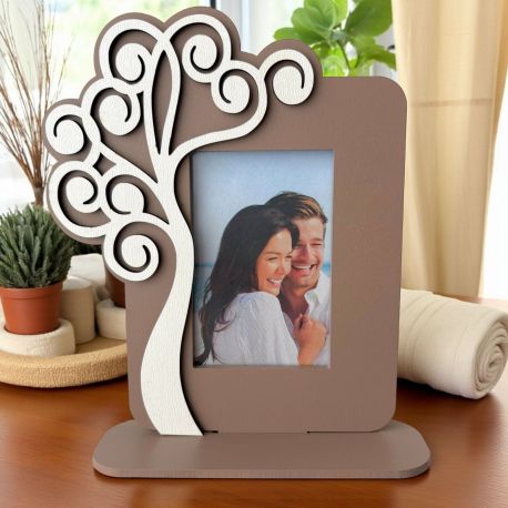 CORNICE PORTAFOTO CON ALBERO DELLA VITA BIANCO PER MATRIMONIO UNICO