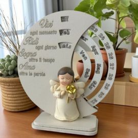 CALENDARIO PERPETUO CON ANGIOLETTO BOMBONIERA ORIGINALE PER BATTESIMO