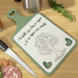 TAGLIERE IN LEGNO CON ALBERO DELLA VITA BOMBONIERA UTILE MATRIMONIO