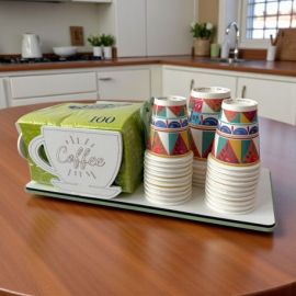 SET DA TAVOLA CON PORTATOVAGLIOLI E PORTABICCHIERI BOMBONIERE UTILI MATRIMONIO