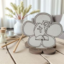 PROFUMATORE AMBIENTE CON FIORE E SIMBOLI SACRI PER CRESIMA