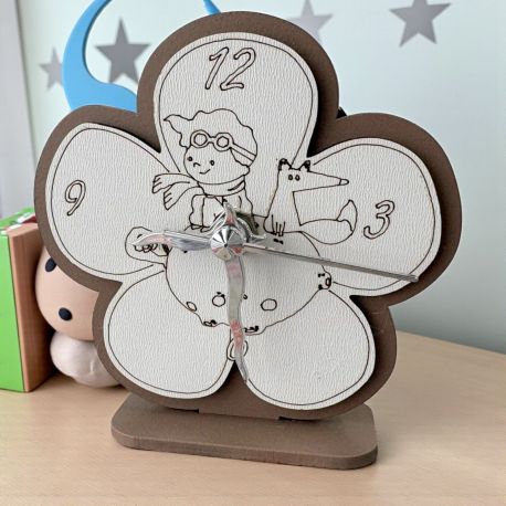 OROLOGIO A FORMA DI FIORE CON IL PICCOLO PRINCIPE PER BATTESIMO