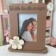PORTAFOTO CON FIORE E BALLERINA PER BATTESIMO E COMUNIONE BAMBINA