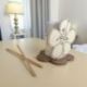 MINI DIFFUSORE ESSENZA FIORE CON BALLERINA IN LEGNO TORTORA E BIANCO