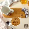 TAZZE MUG CERAMICA CON VASSOIO LEGNO SET COLAZIONE MATRIMONIO IDEE ORIGINALI 