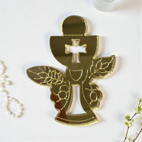 BOMBONIERA COMUNIONE IN PLEXIGLASS CON CALICE E OSTIA ELEGANTE