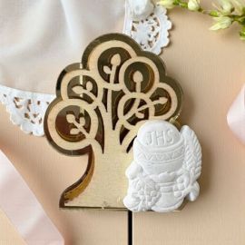 CALAMITA ALBERO CON CALICE E OSTIA PER BOMBONIERE COMUNIONE UNICHE