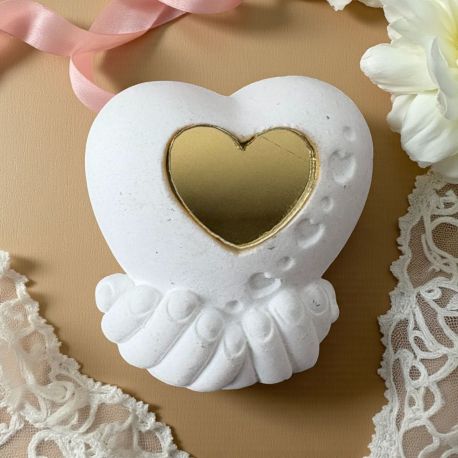 GESSO MANI CON CUORE E CUORICINO ORO PER BOMBONIERE MATRIMONIO