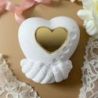 GESSO MANI CON CUORE E CUORICINO ORO PER BOMBONIERE MATRIMONIO