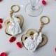PORTACHIAVI CUORI CON SPOSINI: BOMBONIERA PER MATRIMONIO E ANNIVERSARIO