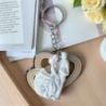 PORTACHIAVI CON CUORI E SPOSI BOMBONIERE PER MATRIMONIO