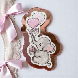 MAGNETE ELEFANTINO ROSA: IDEALE PER BOMBONIERE NASCITA BAMBINA