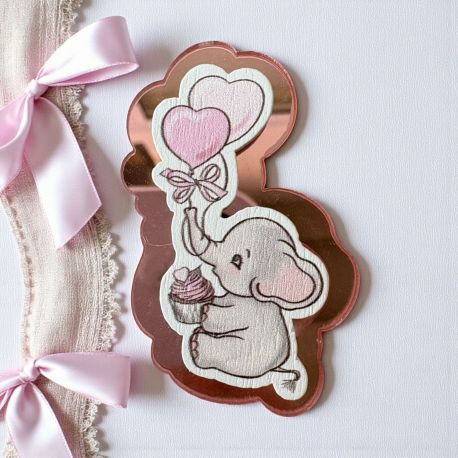 MAGNETE ELEFANTINO ROSA: IDEALE PER BOMBONIERE NASCITA BAMBINA