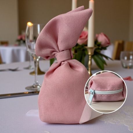 SACCHETTINO PORTA CONFETTI ELEGANTE ROSA ANTICO, IDEA REGALO PER FESTA!